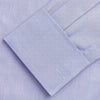 Tailored Fit Blue End-on-End Cotton Shirt with Kent Collar and Double Cuffs