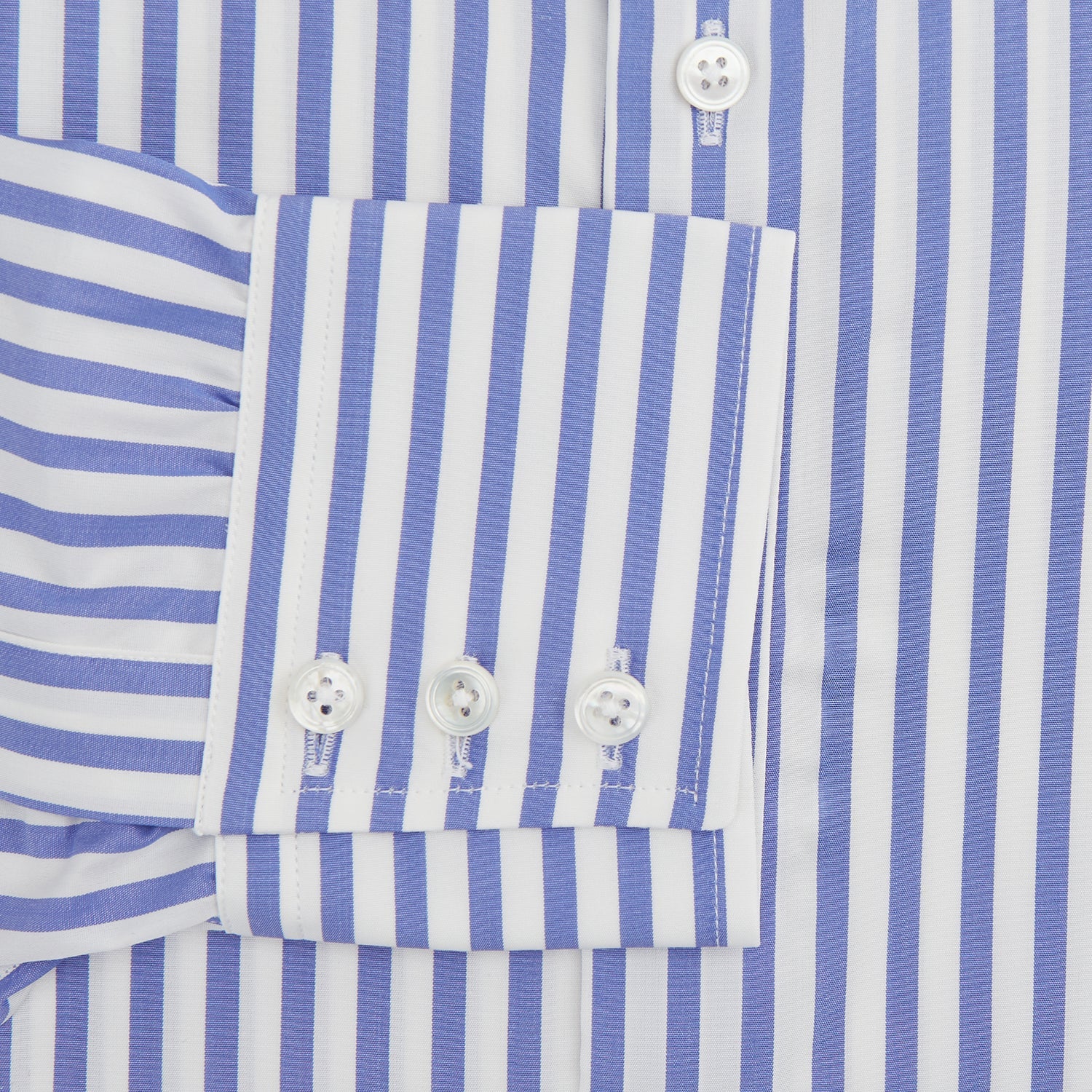 Tailored Fit Blue and White Candy Stripe Shirt with Kent Collar and 3-Button Cuffs