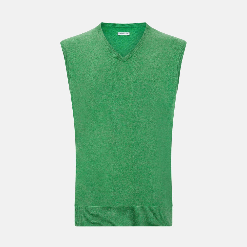 Fern Green Cashmere V-Neck Vest