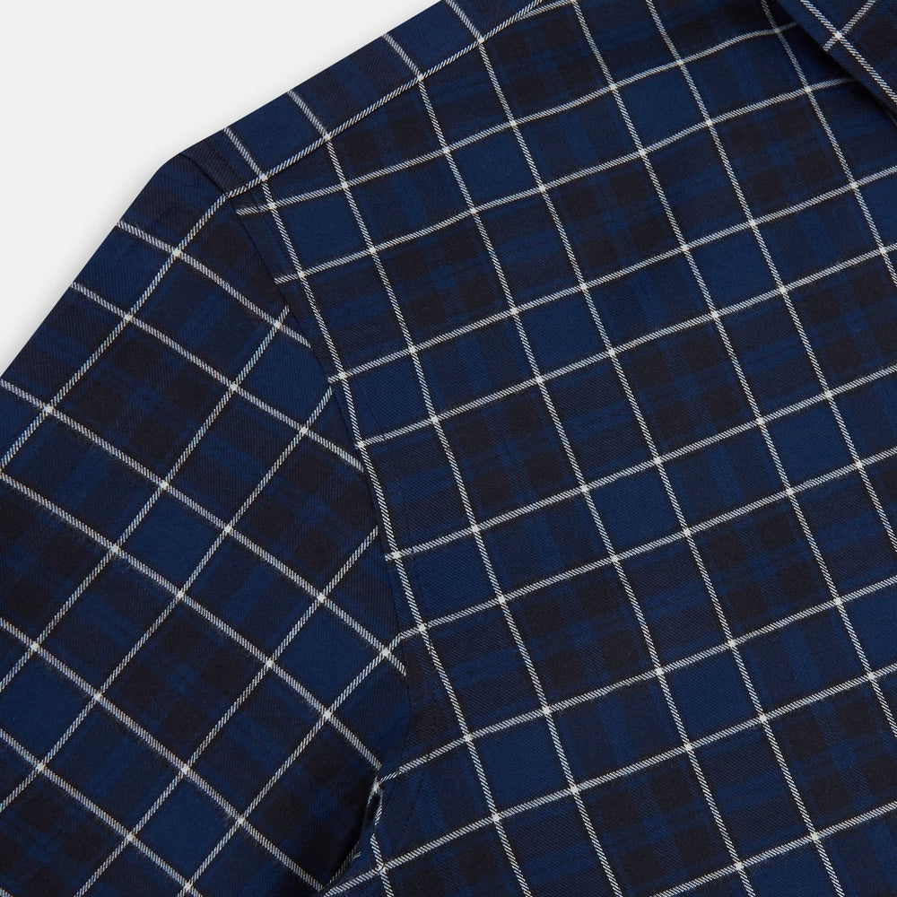 Navy and White Check Windsor Shirt