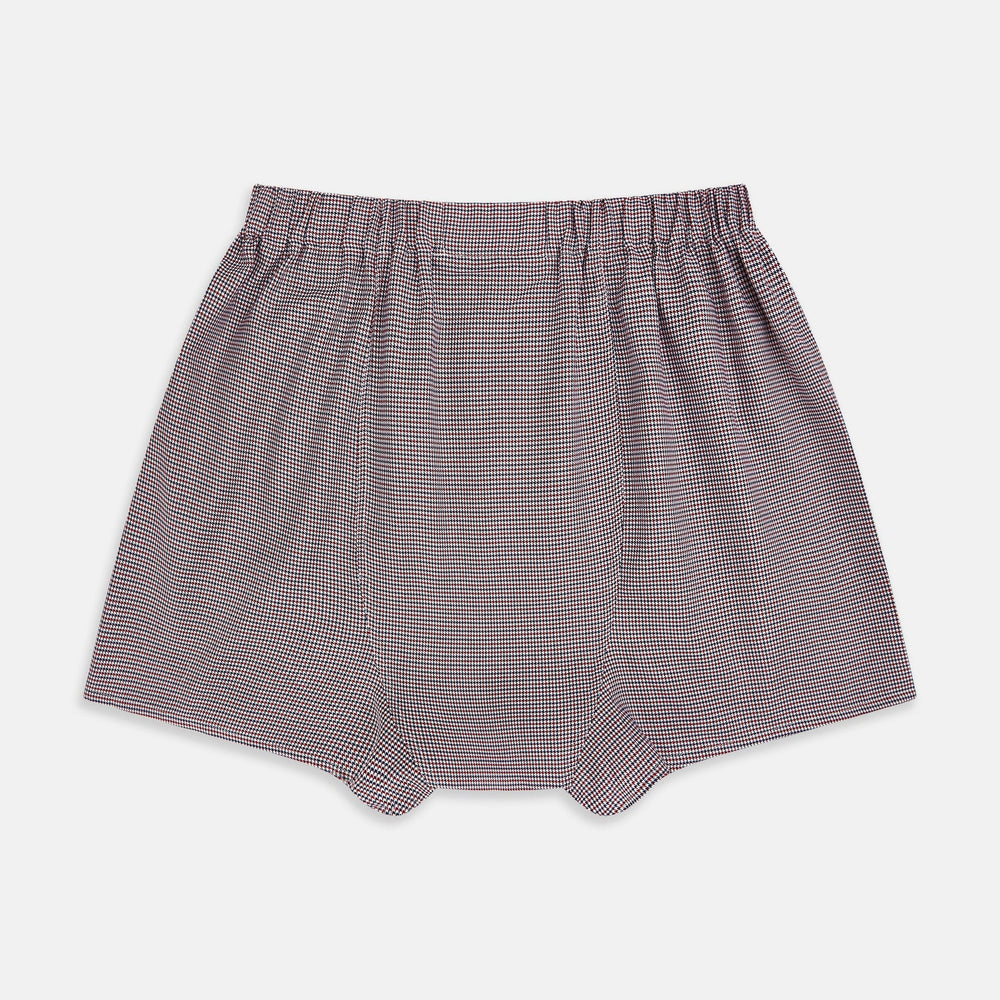 Burgundy Houndstooth Godfrey Boxer Shorts