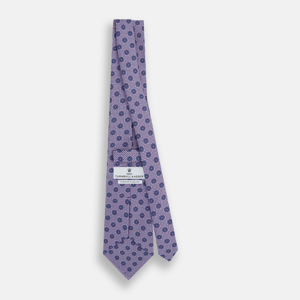Lilac Medallion Silk Tie