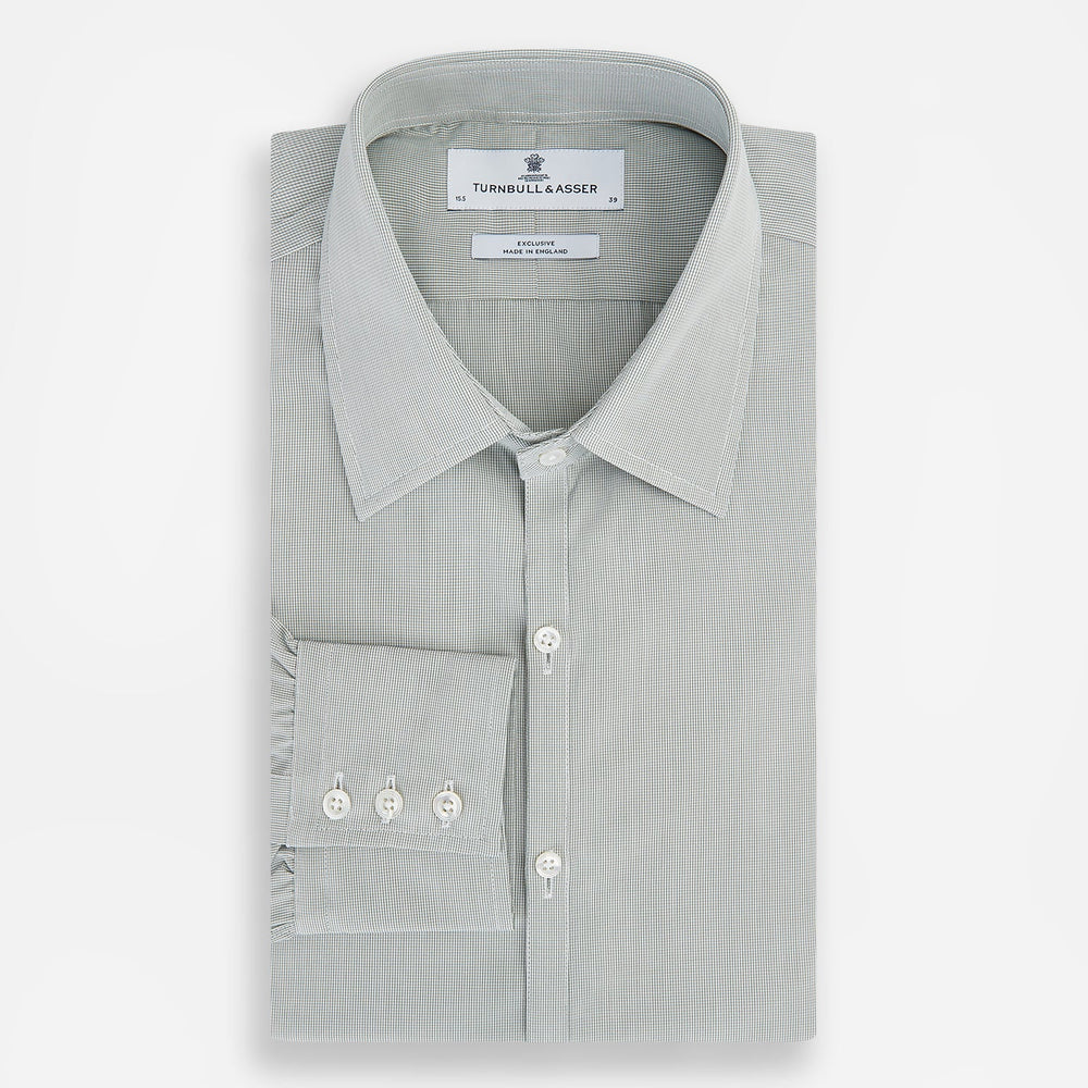 Dark Green Micro Graph Check Westminster Shirt