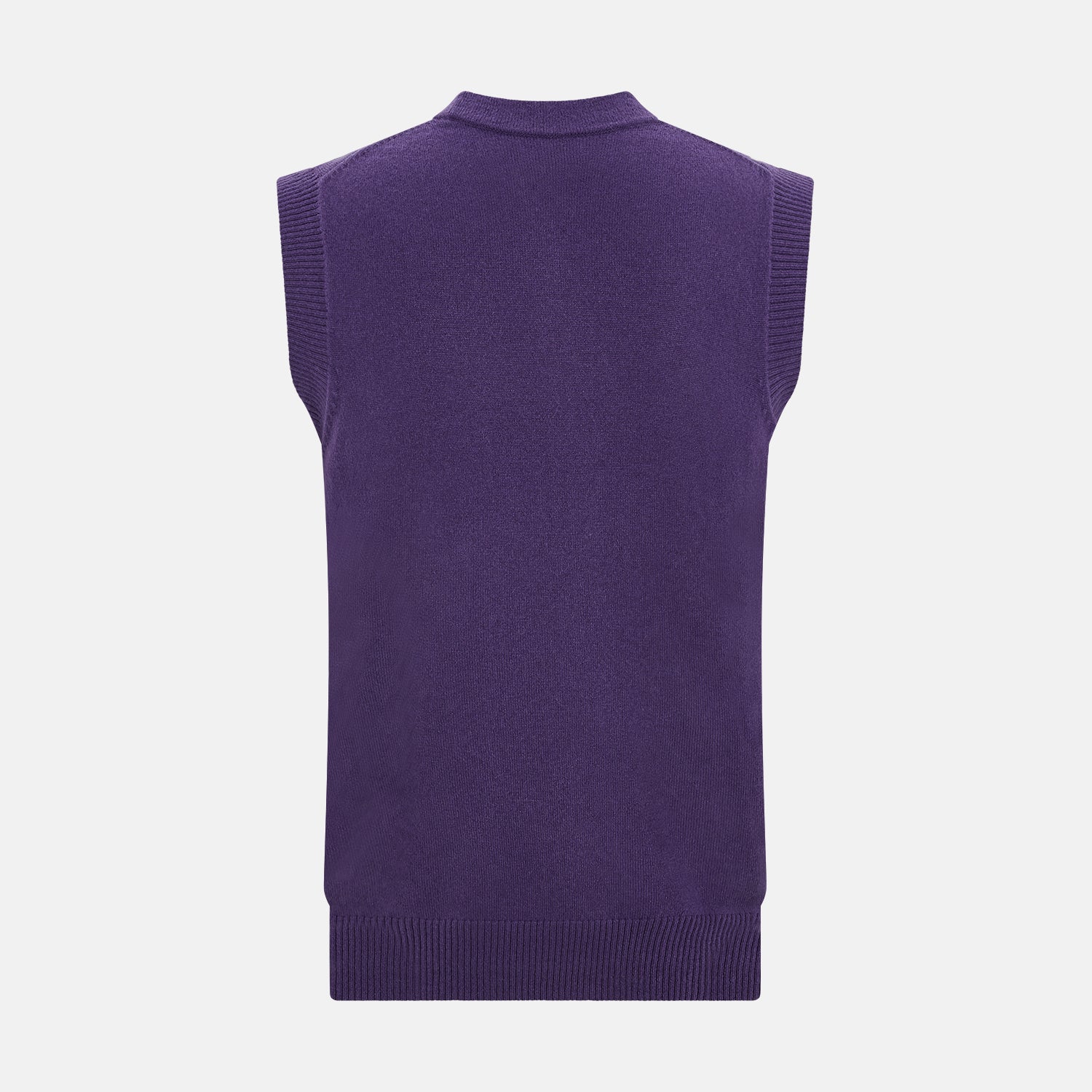 Purple Cashmere Sleeveless Cardigan