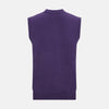Purple Cashmere Sleeveless Cardigan