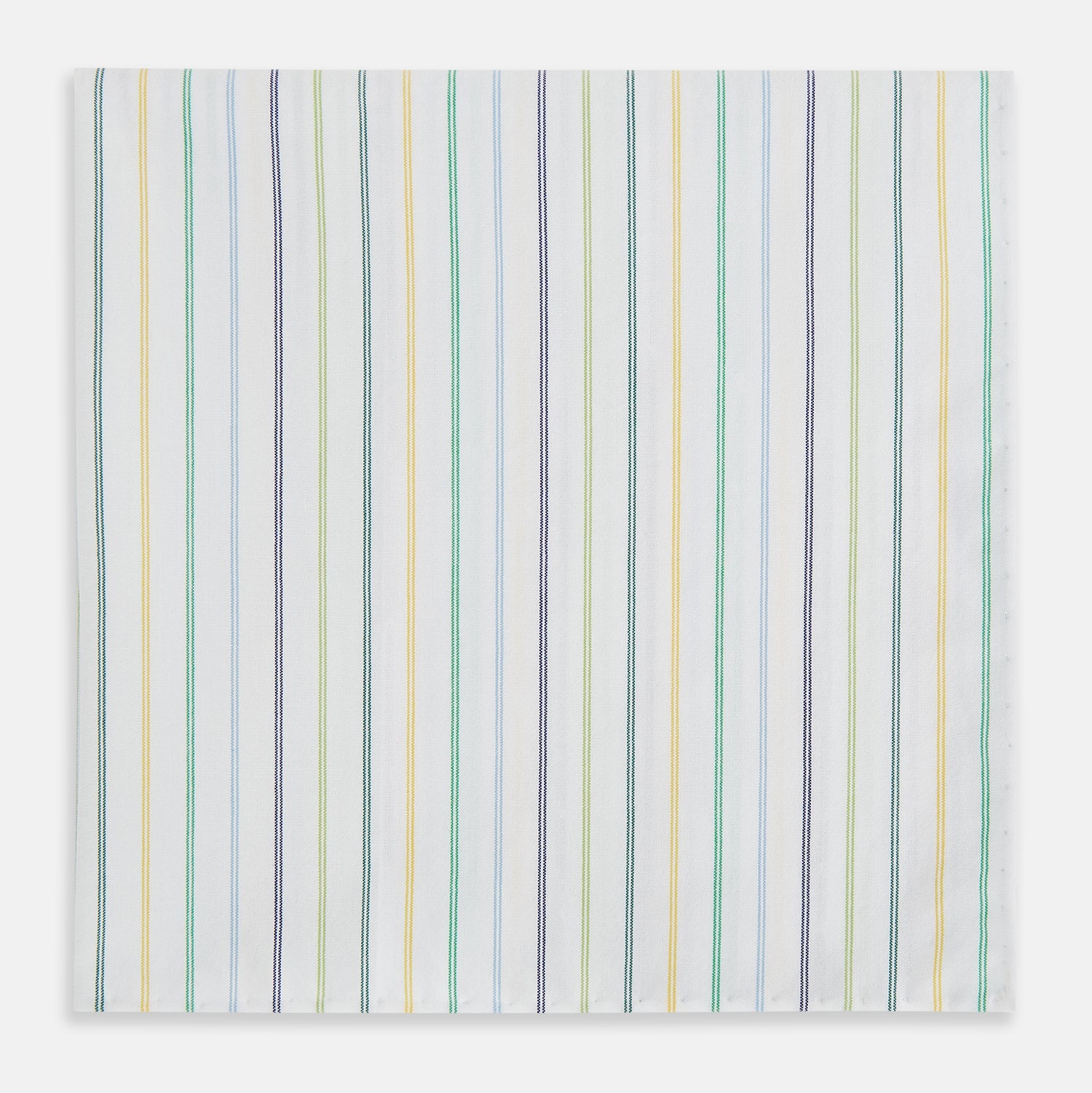 Yellow Multi Double Pinstripe Hand-Rolled Handkerchief