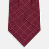 Burgundy Dotted Check Pattern Printed Silk Tie