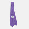 Purple Dotted Check Pattern Printed Silk Tie