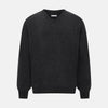 Charcoal Grey Melange V-Neck Cashmere Jumper