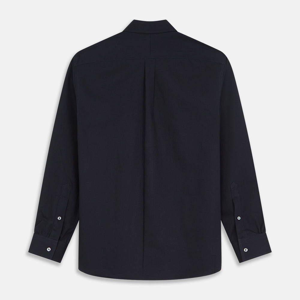 Navy Weekend Fit Hayne Shirt With Dorset Collar And 1-Button Cuffs
