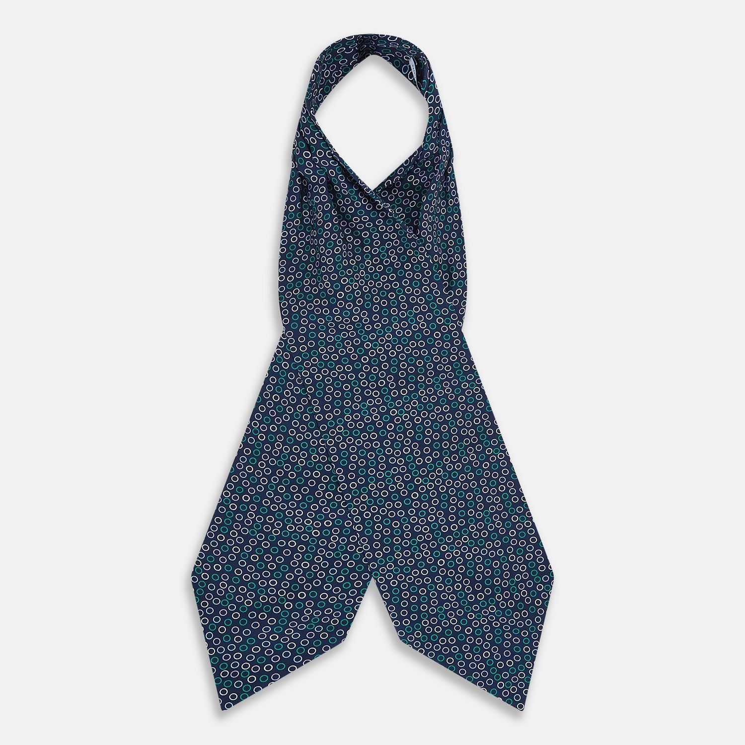 Multicoloured Dark Navy Circle Silk Cravat