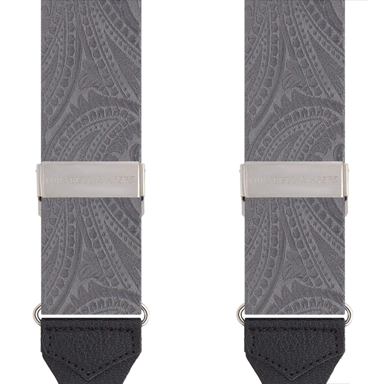 Silver Paisley Adjustable Silk Braces