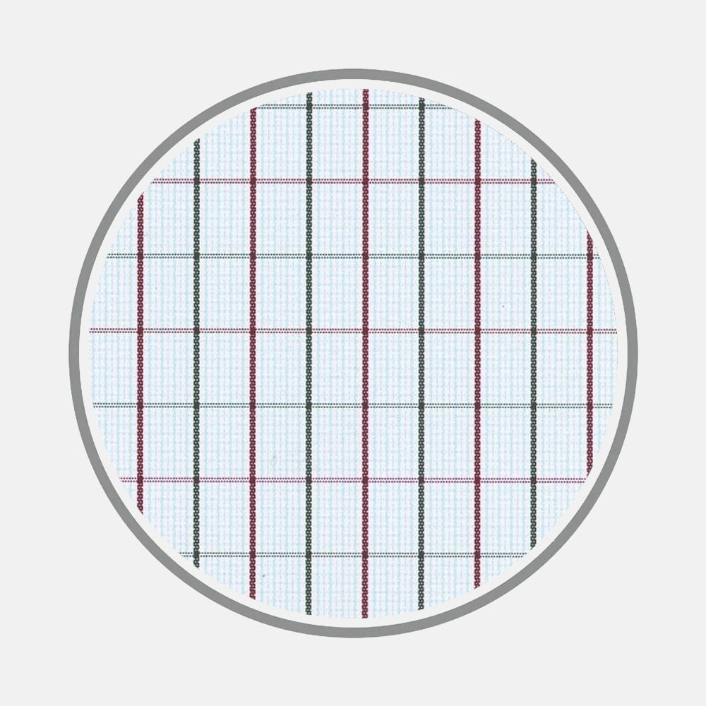 Burgundy and Forest Green Check Fabric