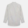 Green Multi Stripe Regular Fit Shirt with T&A Collar and 3 Button Cuffs