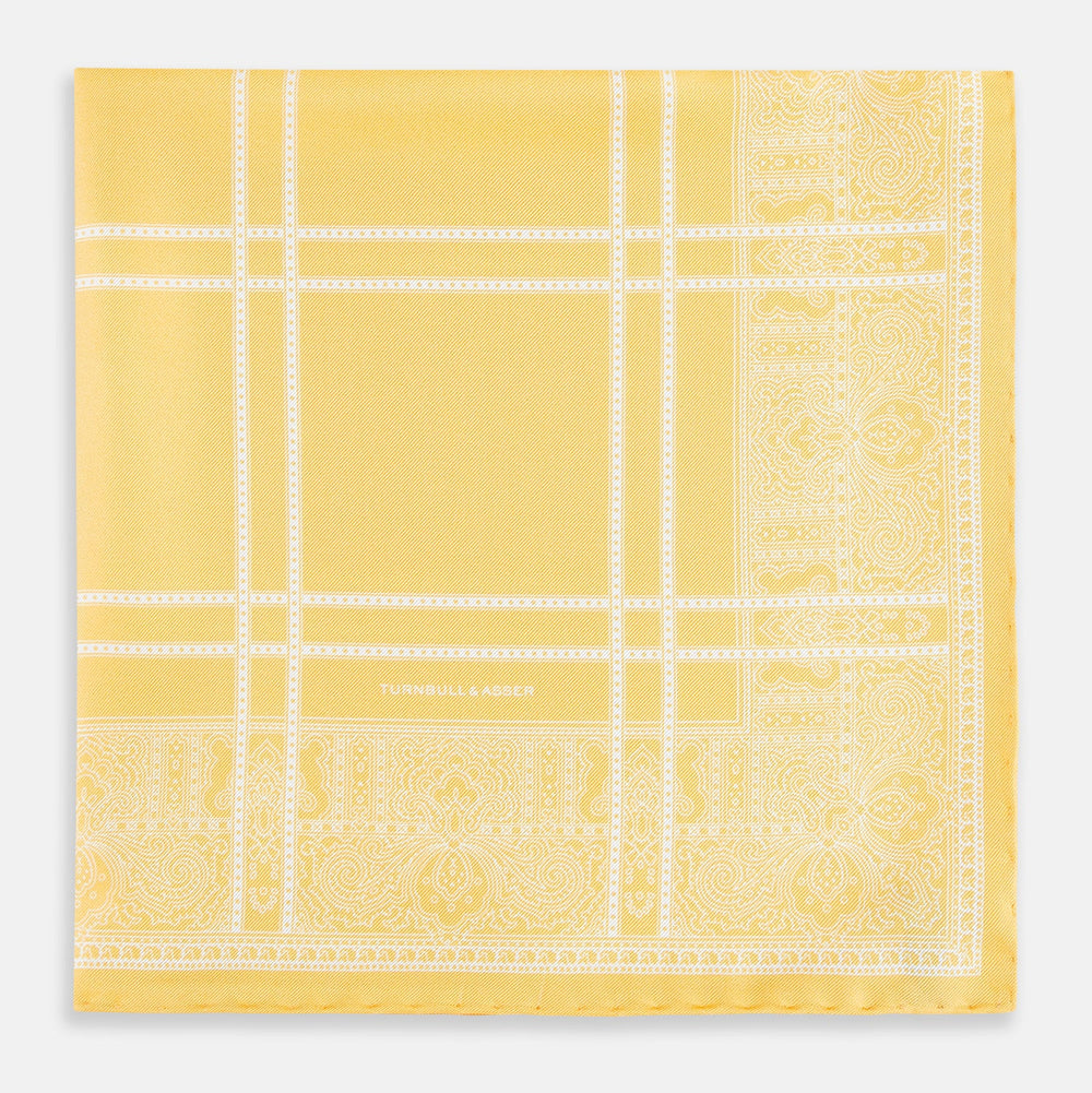 Banana Paisley Bandana Patterned Silk Pocket Square