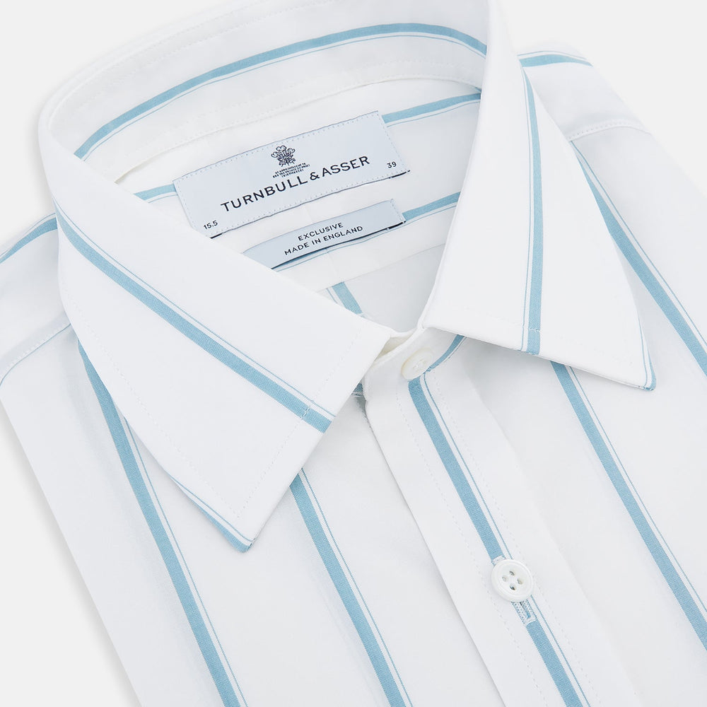 Turquoise Track Stripe Mayfair Shirt