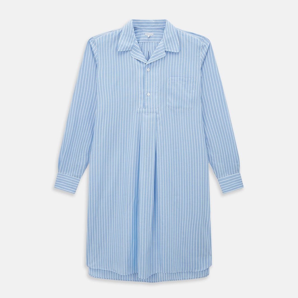 White and Blue Stripe Quarzo Nightshirt