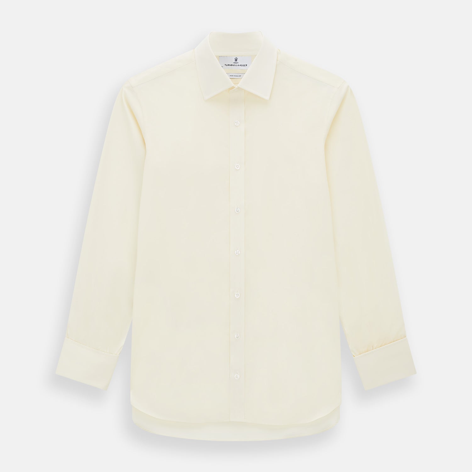 Cream Cotton Shirt with T&A Collar and Double Cuffs