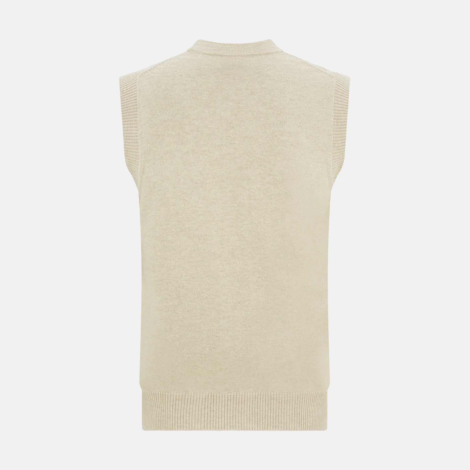 Ivory Cashmere Sleeveless Cardigan
