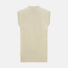 Ivory Cashmere Sleeveless Cardigan