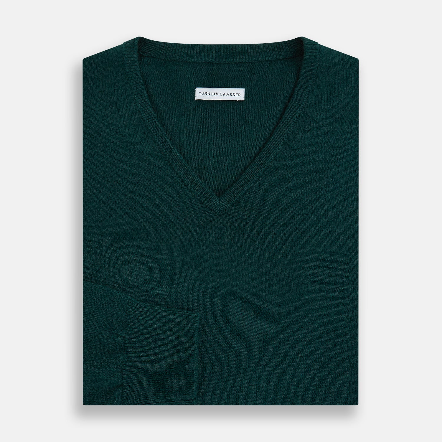 Forest Green Cashmere V-neck Jumper