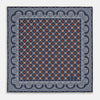 Dark Navy Floral Tile and Paisley Silk Pocket Square