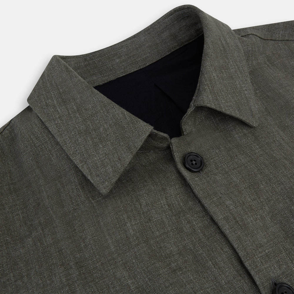Olive Linen Holland Shacket