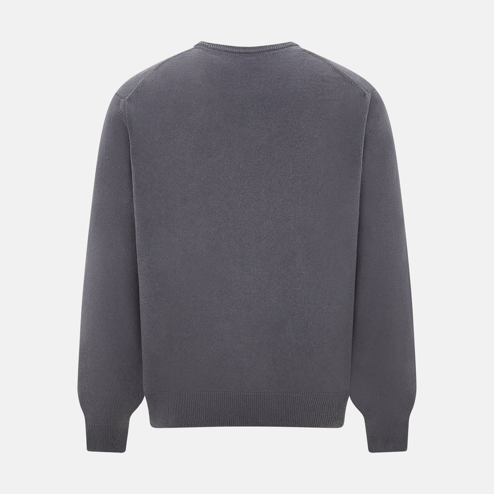 Grey V-Neck Cashmere Jumper