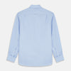 Tailored Fit Blue Cotton Shirt with Kent Collar and Double Cuffs