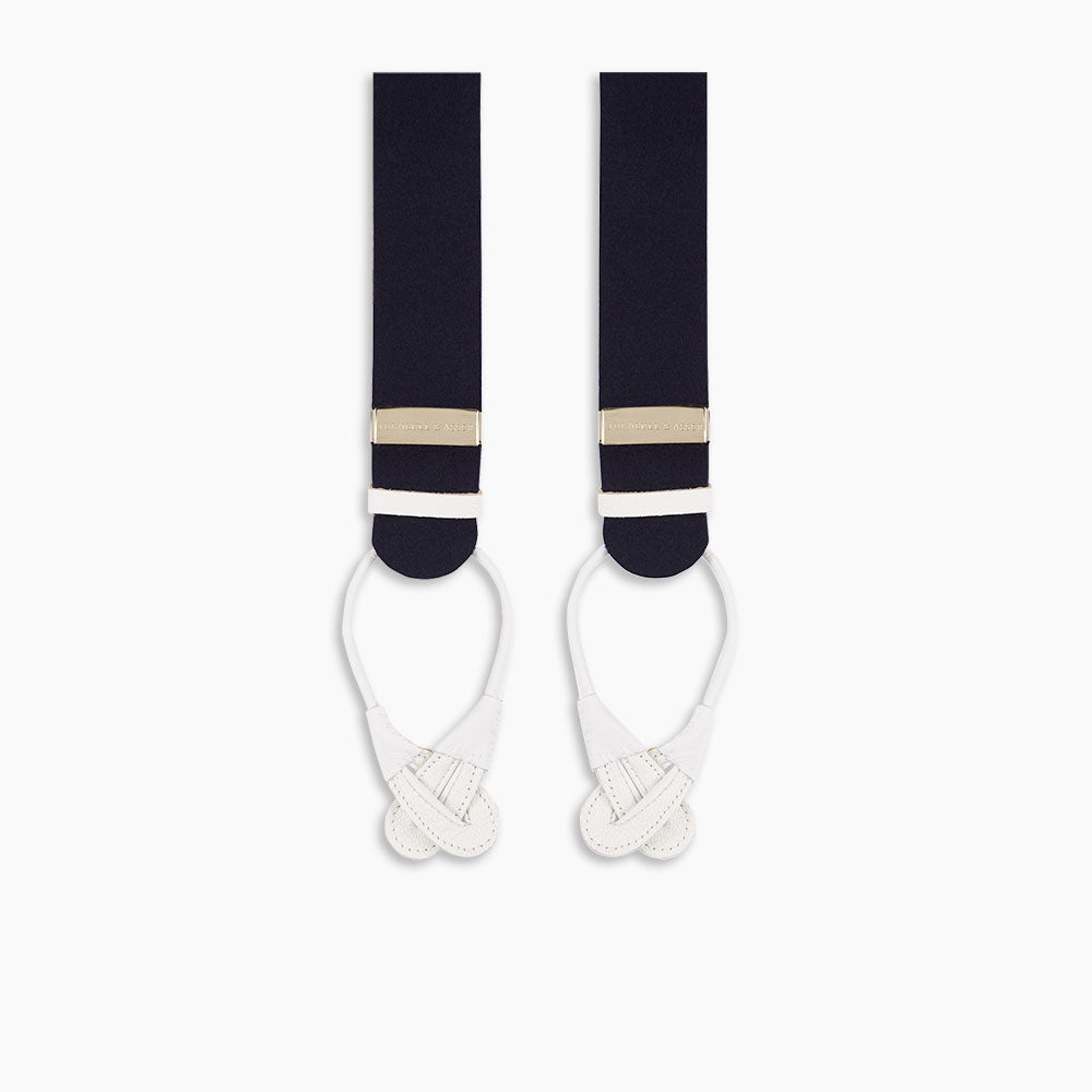 Navy Adjustable Felt Braces