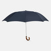 Navy Telescopic Umbrella with Brown Maple Crook Handle