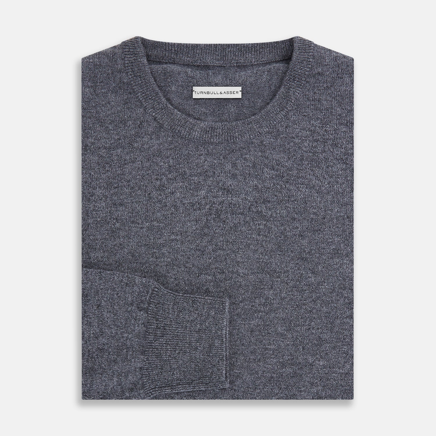 Melange Grey Crew Neck Cashmere Jumper