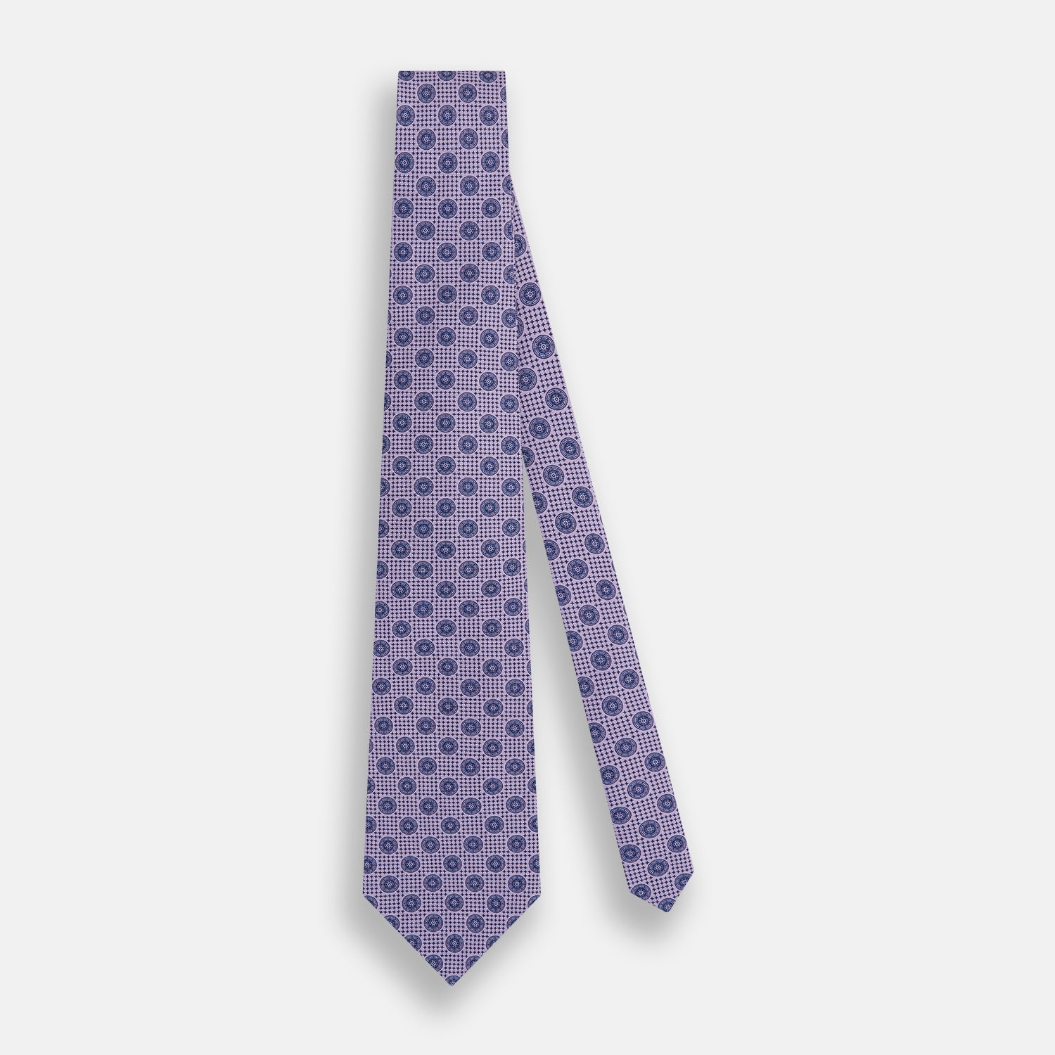 Lilac Medallion Silk Tie