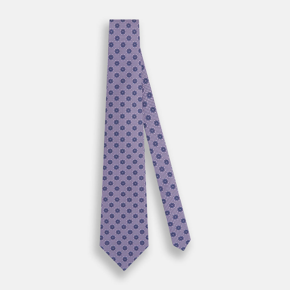 Lilac Medallion Silk Tie