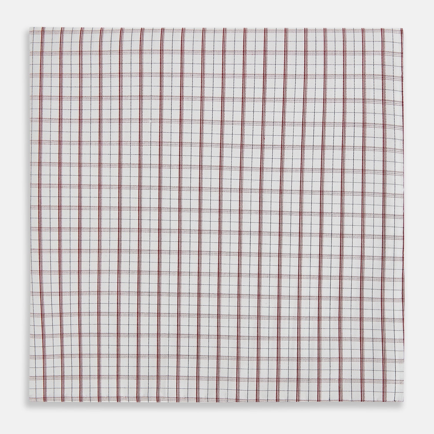 Red Tattersall Check Hand-Rolled Handkerchief