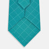 Turquoise Dotted Check Pattern Printed Silk Tie