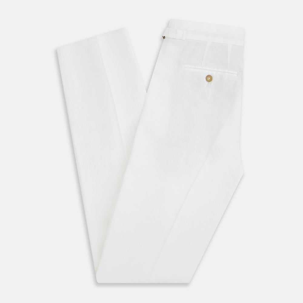White Linen Henry Trousers