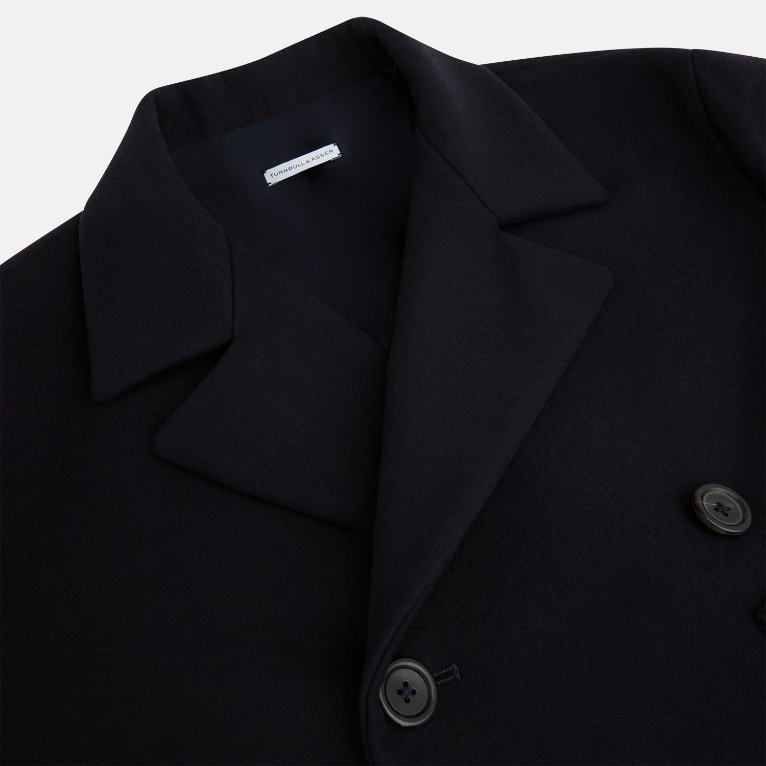 Navy Wellington Double-Breasted Caban Coat