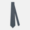 Navy Floral Tile Pattern Printed Silk Tie