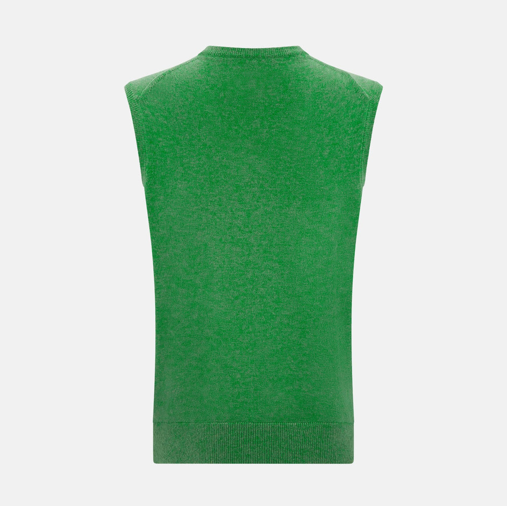 Fern Green V-neck Sleeveless Vest