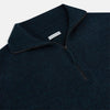 Dark Green Melange Half-Zip Cashmere Jumper