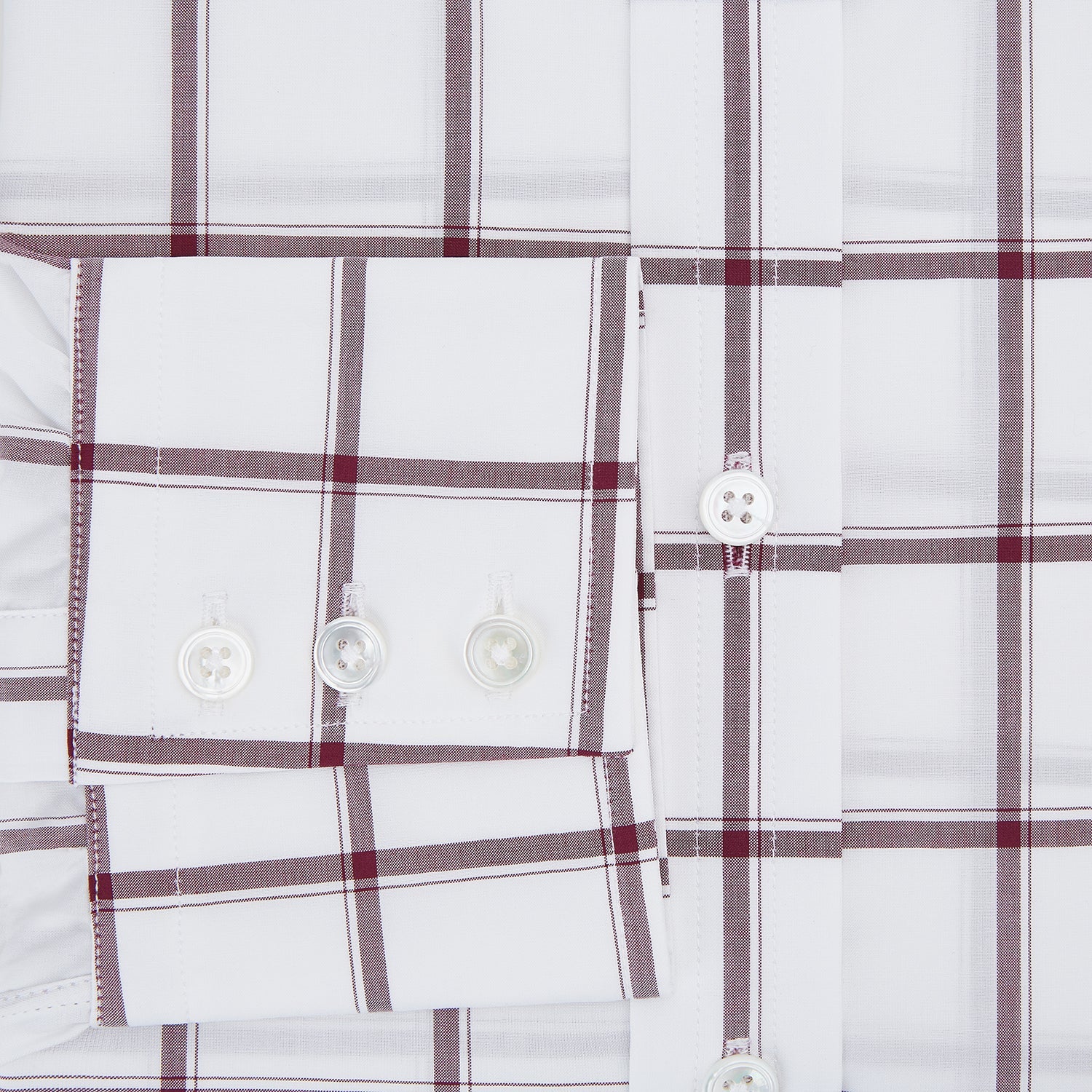 Burgundy Grid Check Mayfair Shirt