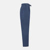 Denim Blue Linen Herringbone Miles Trousers