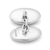 Reversible Monochrome Sterling Silver Oval Cufflinks