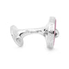 Pink Sterling Silver Mother-of-Pearl Button Cufflinks