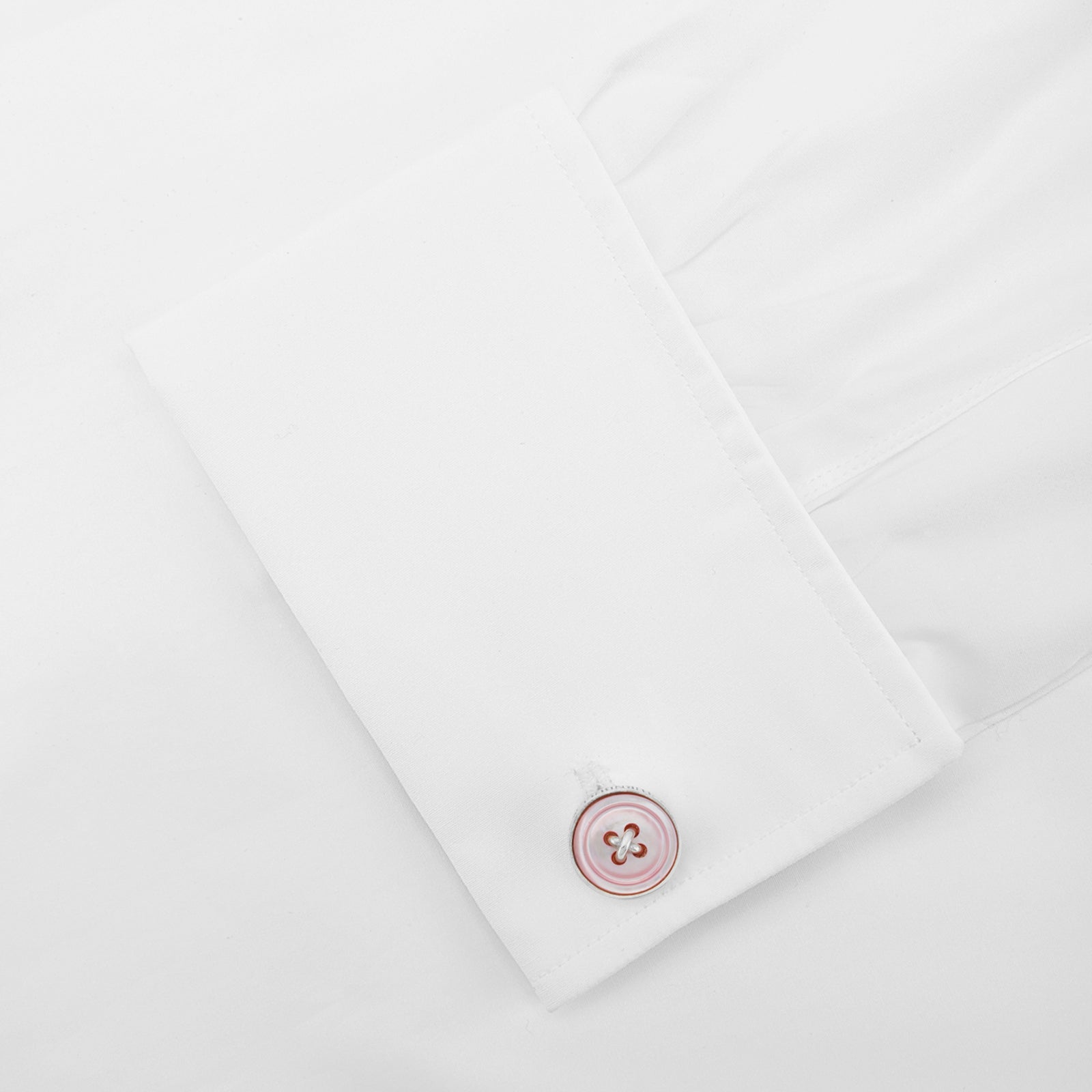 Pink Sterling Silver Mother-of-Pearl Button Cufflinks