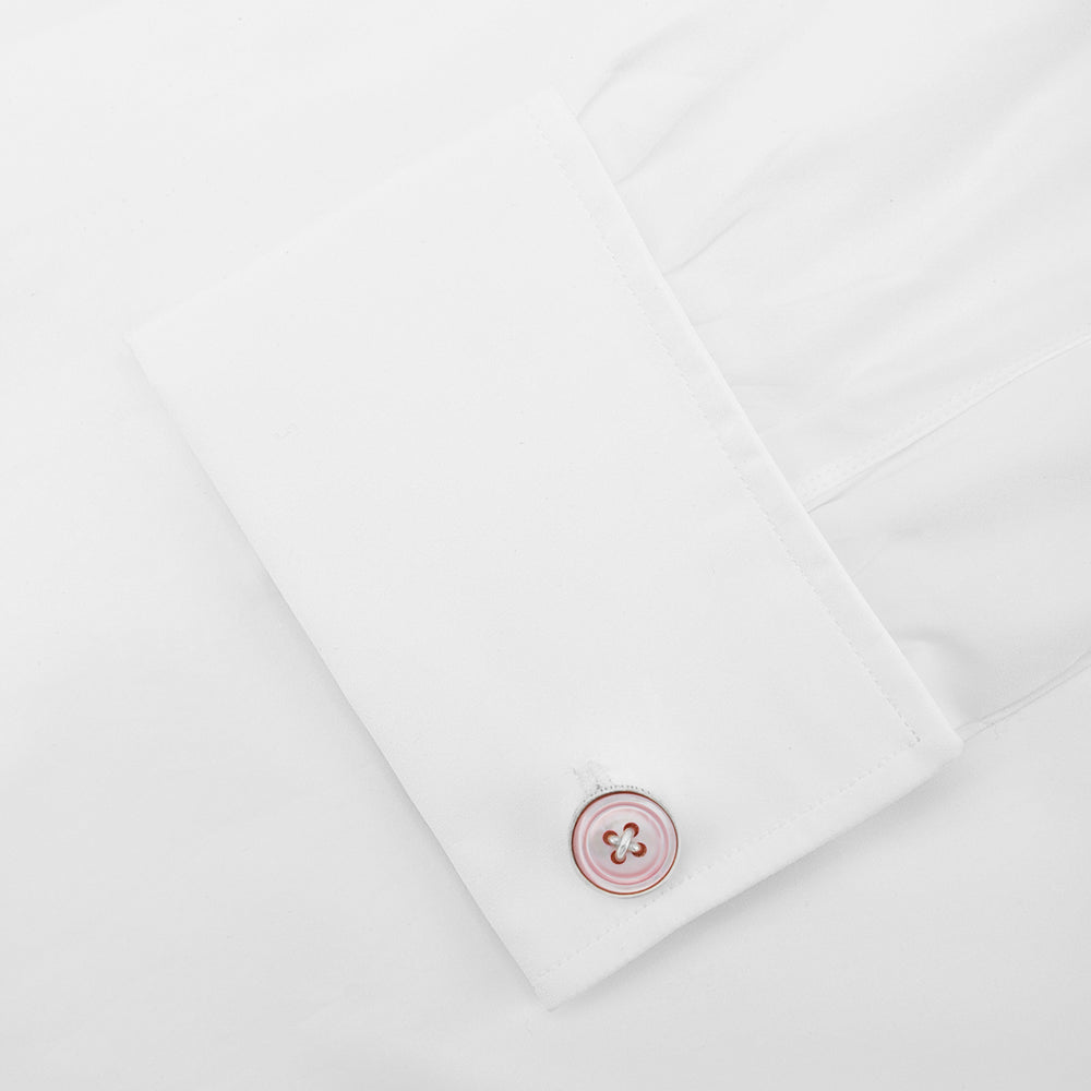 Pink Sterling Silver Mother-of-Pearl Button Cufflinks