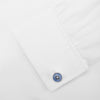 Purple Sterling Silver Mother-of-Pearl Button Cufflinks