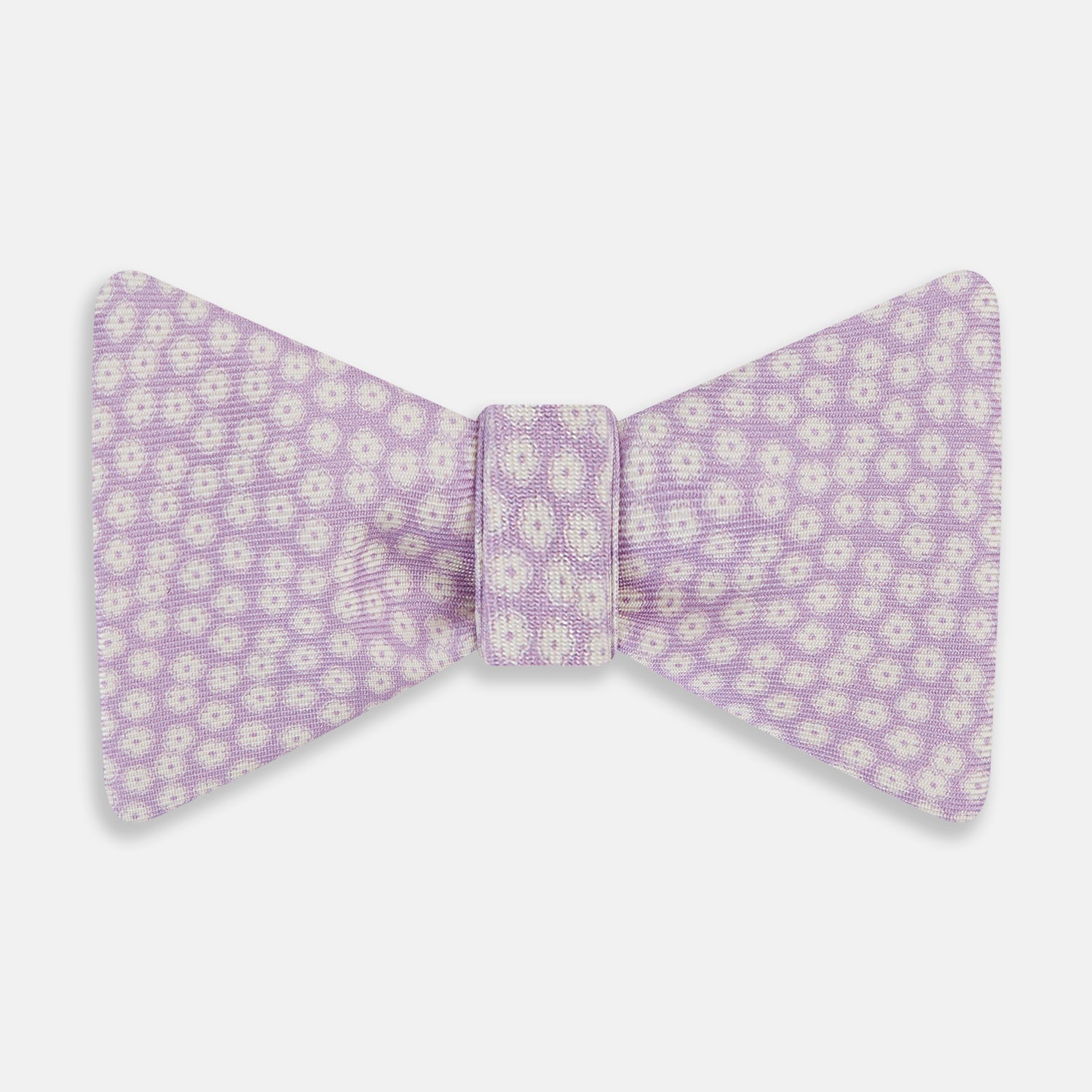 Lilac Flower Patterned Silk Bow Tie