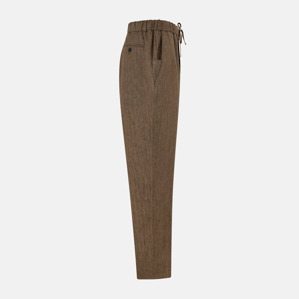 Pine Cone Linen Herringbone Miles Trousers